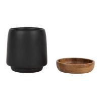 Gobelet Nordika - Noir Mate - 10 cl - Grès / Bois d'acacia