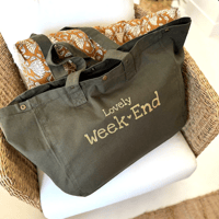 Grand sac cabas lovely week end vert fore t 01
