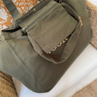 Grand sac cabas lovely week end vert fore t 02