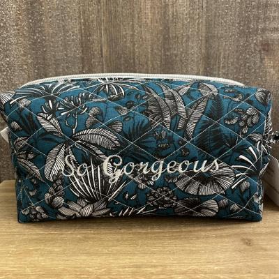 Trousse Bleu canard - So Gorgeous - Cousu à la main en France