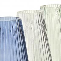 Vase verre strié