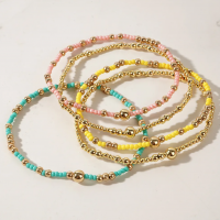 Lot de 5 bracelets colore s a perles 03