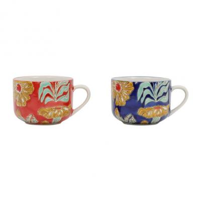 Lot de e tasses a de jeuner flaura multicolore 60cl 01