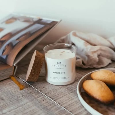 Madeleine bougie artisanale parfume e a la cire de soja naturelle 1