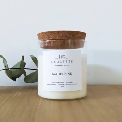 Madeleine bougie artisanale parfume e a la cire de soja naturelle 1