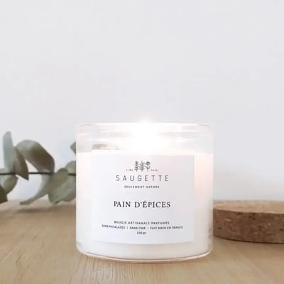 Pain d e pices bougie artisanale parfume e a la cire de soja naturelle 1
