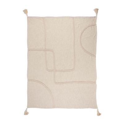 Plaid tressé ORGANIC - Ecru - 170 X 130 cm