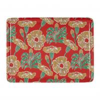 Plateau flaural me tal e maille rouge et moutarde vert 40x30cm 01