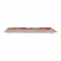 Plateau flaural me tal e maille rouge et moutarde vert 40x30cm 02