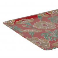 Plateau flaural me tal e maille rouge et moutarde vert 40x30cm 03