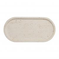 Plateau ovale organic ecru ciment 01
