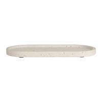 Plateau ovale organic ecru ciment 02