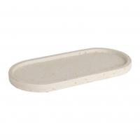 Plateau ovale organic ecru ciment 03