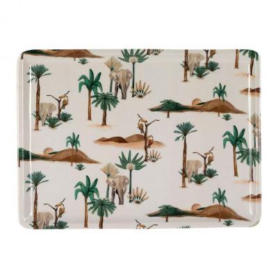 Plateau somptua me tal e maille brun et vert 40x30cm 01