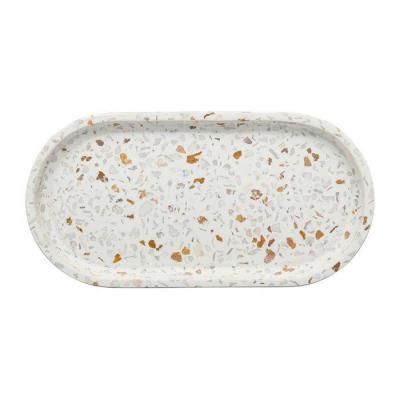 Plateau Terrazzo oval Ecru