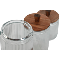 Pot de conservation en verre et couvercle acacia 02