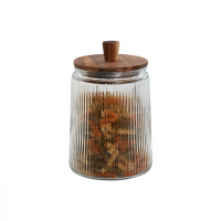 Pot de conservation en verre et couvercle acacia 04