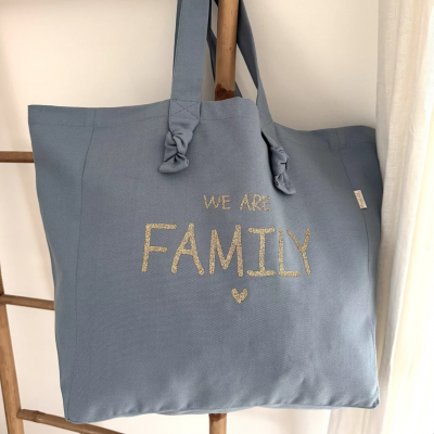 Sac cabas bleu nuage we are family