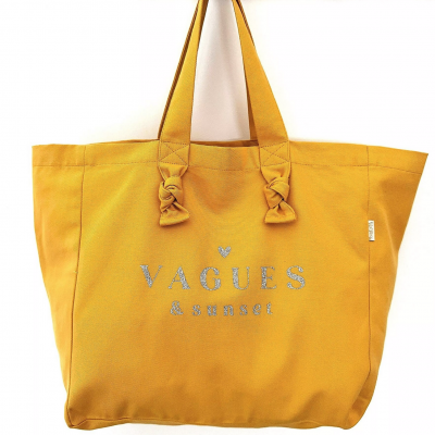 Sac cabas safran vagues sunset