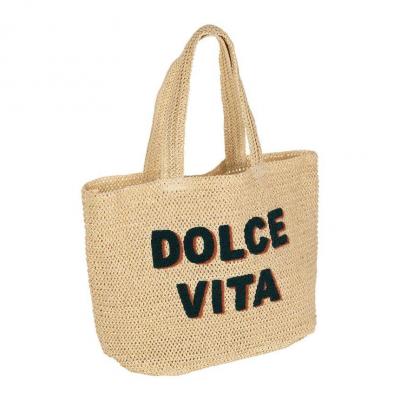 Sac en corde brode dolce vita emeraude 02