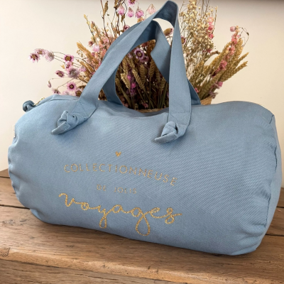 Sac polochon bleu nuage collectionneuse de jolis voyages