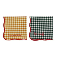 Serviette brodee x2 kitchfun vert moutarde rouge 79998 79998 deb web