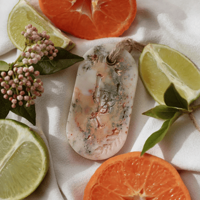 Suspension parfume e en cire ve ge tale mandarine citron vert