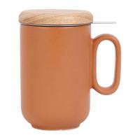 Tisanière grès Terracotta et couvercle en bambou - 50 cl