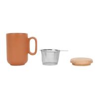Tisanière grès Terracotta et couvercle en bambou - 50 cl