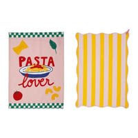 Torchon brode x2 pasta rose jaune 50x70cm 79994 79994 deb web