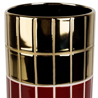 Vase cylindre karoz bordeaux dore d11 5xh30cm 79715 79715 deb web