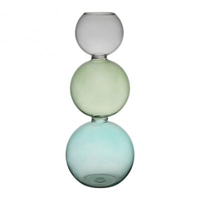 Vase cyrius vert et turquoise verre borosilicate 01